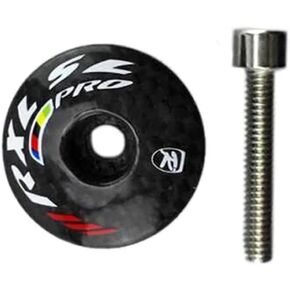 RXL SL Carbon Fiber Bicycle Stem Headset Top Cap Carbon Stem Caps Bicycle 1-1/8" Mountain Bike Headset Top Cap MTB 3K Glossy 28.6mm Carbon Fiber + Alluminum Bolt Height 8mm