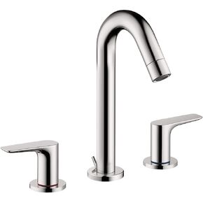 hansgrohe Logis Modern Low Flow Water Saving 2-Handle 3 9-inch Tall Bathroom Sink Faucet in Brushed Nickel, 71533821