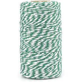 سلسلة خيوط من jijAcraft باللونين الوردي والأبيض، سلسلة خيوط خباز عيد الميلاد بطول 328 قدمًا، سلسلة تعبئة شديدة التحمل 2 مم للحرف اليدوية اليدوية، زينة عيد الميلاد، تغليف الهدايا، تغليف الحرف اليدوية in Kuwait