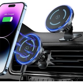 for MagSafe Car Mount Charger [28 Strongest Magnets] 15W Fast Charging Wireless Car Charger, Air Vent/Dashboard Magnetic Phone Holder for iPhone 15 Pro Plus Max 14 13 12 in Kuwait