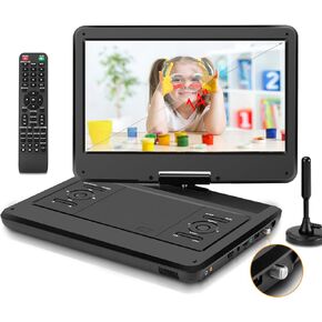 16.5" Portable TV/DVD Player Combo with 14.0" Large HD Swivel LED Screen and Digital TV ATSC Tuner/HDMI/USB/AV/Audio, Built-in Battery, Dual High Volume Stereo Speakers