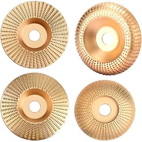 ASNOMY 4 قطع قرص عجلة طحن كربيد التنجستين، مجموعة أقراص نحت قرص تشكيل الخشب لطبق تشكيل عجلة طحن النجارة لطاحونة زاوية 4 بوصة أو 4-1/2 بوصة مع أربور 5/8 بوصة (ذهبي) in Kuwait