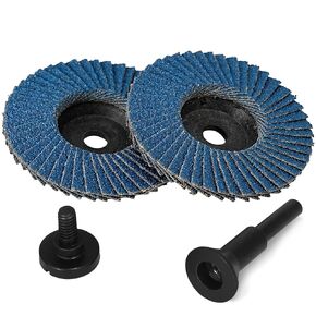 3 Inch Zirconia 60Grit Flap Disc with 1/4 Stem Mandrel for Die Grinder Drill Sanding Attachment 3/8" Arbor Grinding Disc for Metal & Wood Working