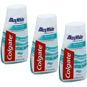 Colgate MaxWhite Toothpaste With Mini Bright Strips Crystal Mint 4.60 oz (Pack of 3)