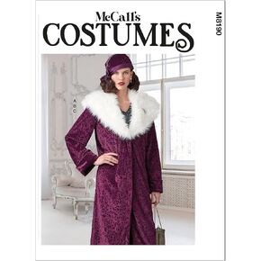 McCall's Misses' 1920's Coat and Hat Sewing Pattern Kit, Code M8190, Sizes 14-16-18-20-22, Multicolor