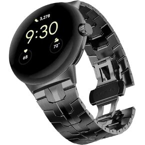 Stainless Steel Band Compatible with Google Pixel Watch/Pixel Watch 2 41mm (2022/2023), Metal Strap with Folding Clasp for Men in Kuwait