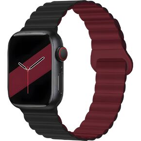 Double Sided Wearable Silicone Magnetic Loop Bands,Compatible for Apple Watch Series 8 7 SE 6 5 4 3 2 1 Ultra,Sport Watch Band Compatible with Apple Watch Band 38mm 40mm 41mm 42mm 44mm 45mm 49mm