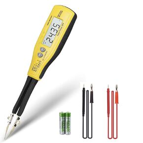 AIOMEST Digital SMD Tester - Auto Ranging 6000 Count, Handheld Mini DMM Resistance Ohmmeter, Capacitance Diode Continuity Battery Test, Portable Tweezers SMD Reader AI-990C
