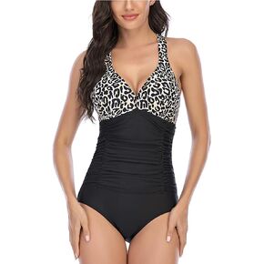 Women's One Picec Sexy Swimsuits V Neck Tummy Control Bathing Suits