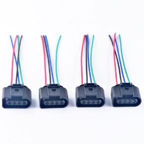 4pcs 4 Pin Female Automotive Waterproof Connector Ignition Coil Wire Harness Plug 8K0973724 for Audi Volkswagen A4 A6 Q5 Q7 Golf Passat Bora