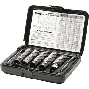 Hougen 12006 12,000 Series Annular Cutter Kit 5/8, 3/4, 7/8, 1, 1-1/8" 2-Inch Depth of Cut 3/4-Inch Weldon Shank for Magnetic Drills