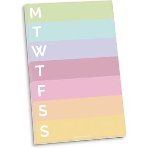 bloom daily planners Color Blocked Weekly Tear Off To-Do Pad - Undated Checklist Notepad Organizer - 6" x 9" - Rainbow Sorbet