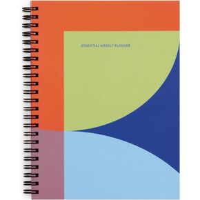 POKETO - Weekly Planner, 8" x 6" - 52 Undated Pages - To Do List Notepad & Habit Tracker - Spiral Binding - Daily Planner & Journal - Planner 2024-2025 - 2025 Planner - Office Supplies - Geo