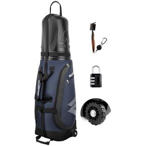 Golf Travel Bags for Airlines with Wheels & ABS Hard Case Top, Protect Your Clubs, Waterproof 1680D Oxford Fabric and Oversize Tank Wheels, Lightweight and Easy to Maneuver