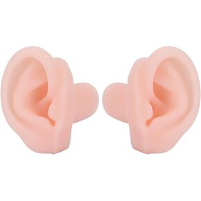 1 Pair Silicone Simulated Ear Model, Flexible Soft Ear Model for Hospital Display Learning for Hearing Aids Wearing, Window Display & Ear Impressions Exercise (Can Be Installed on a Dummy Head)