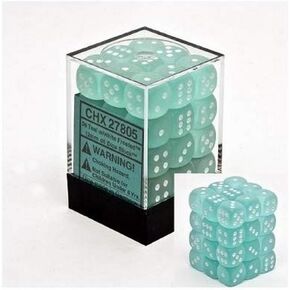 DND Dice Set-Chessex D&D Dice-12mm Frosted Teal and White Plastic Polyhedral Dice Set-Dungeons and Dragons Dice Includes 36 Dice – D6, Various (CHX27805)