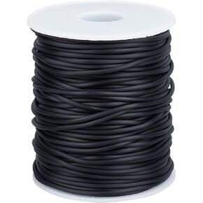 SUNNYCLUE 54.68 Yards/ 50m Hollow Pipe Tubing Rubber Cord 2mm Rubber Knitting Barber Cords Black Soft Rubber Tubing Hollow Cords 1mm Hole PVC Tube Barber Cord for Jewelry Making DIY Knit Projects in Saudi Arabia