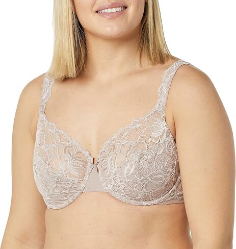 Bali Lace Desire Underwire Bra, Full-Coverage Lace Bra with Underwire Cups, Plunging Underwire Bra for Everyday Comfort in Saudi Arabia