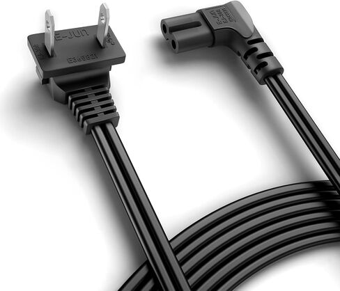 TV Power Cord,Universal 2 Prong Angled Non-Polarized 18 AWG Power Cord,NEMA 1-15P to IEC320 C7 Figure 8 Shotgun Connector AC Power Supply Cable Wire Socket Plug Jack (Black, 3.3FT) in Saudi Arabia