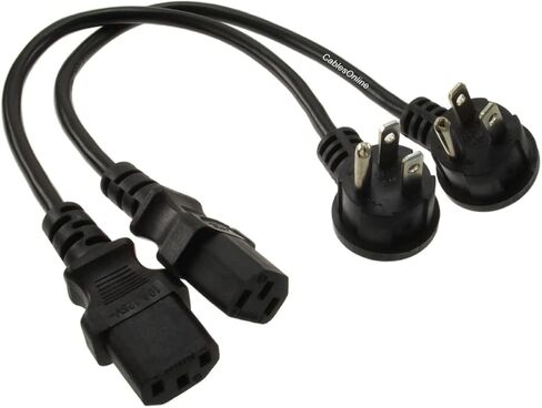 CablesOnline, 1ft Right-Angle Short 3-Conductor PC Power Cable, 18AWG, NEMA 5-15P Male to IEC C13, PC-301L in Kuwait