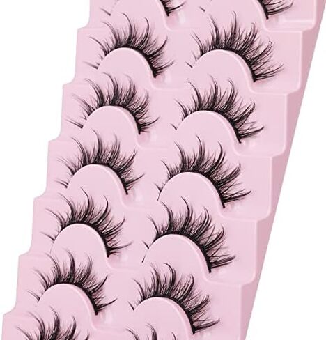 رموش مانغا ذات مظهر طبيعي رموش صناعية رموش أنمي مينك Wispy Fluffy Spiky 3D Volume Eyelashes Pack رموش كورية يابانية آسيوية كوسبلاي تبدو وكأنها مجموعة فردية 7 أزواج من EYDEVRO in Saudi Arabia