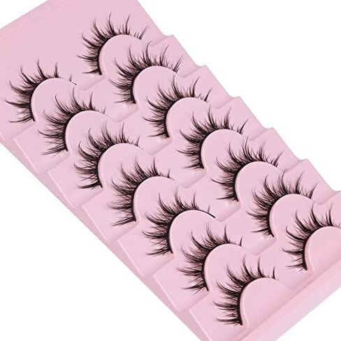 رموش مانغا ذات مظهر طبيعي رموش صناعية رموش أنمي مينك Wispy Fluffy Spiky 3D Volume Eyelashes Pack رموش كورية يابانية آسيوية كوسبلاي تبدو وكأنها مجموعة فردية 7 أزواج من EYDEVRO in Saudi Arabia