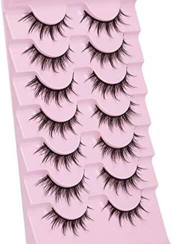 رموش مانغا ذات مظهر طبيعي رموش صناعية رموش أنمي مينك Wispy Fluffy Spiky 3D Volume Eyelashes Pack رموش كورية يابانية آسيوية كوسبلاي تبدو وكأنها مجموعة فردية 7 أزواج من EYDEVRO in Saudi Arabia