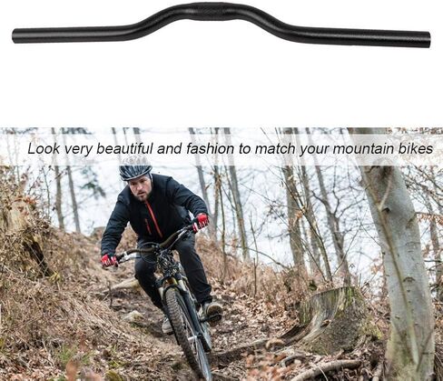 Keenso Bicycle Handlebar, 5 Colors Aluminum Alloy Mountain Bike Road Bicycle Fixed Gear Riser Bar Bicycle Handlebar Cycling Accessories(Black) in Saudi Arabia