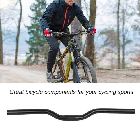 Keenso Bicycle Handlebar, 5 Colors Aluminum Alloy Mountain Bike Road Bicycle Fixed Gear Riser Bar Bicycle Handlebar Cycling Accessories(Black) in Saudi Arabia