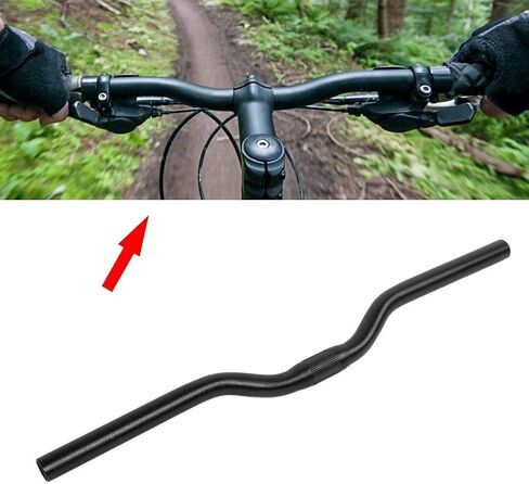 Keenso Bicycle Handlebar, 5 Colors Aluminum Alloy Mountain Bike Road Bicycle Fixed Gear Riser Bar Bicycle Handlebar Cycling Accessories(Black) in Saudi Arabia