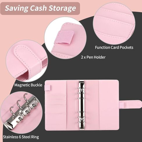 منظم أموال أكريليك A6 مجموعة مجلد الميزانية 8 أقسام منظم صينية الميزانية النقدية النقدية مع مجلد الميزانية وأظرف سحاب مقسم بلاستيكي مجموعة حامل تخزين الفواتير للمغلف النقدي in Kuwait