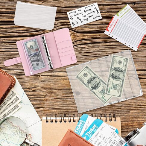 منظم أموال أكريليك A6 مجموعة مجلد الميزانية 8 أقسام منظم صينية الميزانية النقدية النقدية مع مجلد الميزانية وأظرف سحاب مقسم بلاستيكي مجموعة حامل تخزين الفواتير للمغلف النقدي in Kuwait