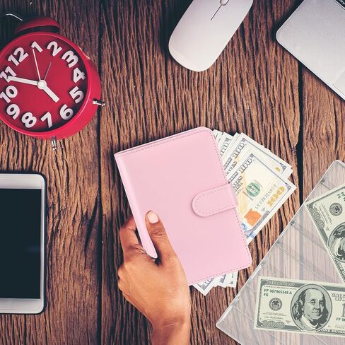 منظم أموال أكريليك A6 مجموعة مجلد الميزانية 8 أقسام منظم صينية الميزانية النقدية النقدية مع مجلد الميزانية وأظرف سحاب مقسم بلاستيكي مجموعة حامل تخزين الفواتير للمغلف النقدي in Kuwait