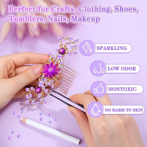 30000Pcs Rhinestones for Crafts with Tweezers and Picking Pens, 3mm 4mm 5mm Non-Hotfix Flatback Rhinestones Bling Kit, Green AB Resin Rhinestones for Clothing, Shoes, Tumblers, Nails, Makeup in Saudi Arabia