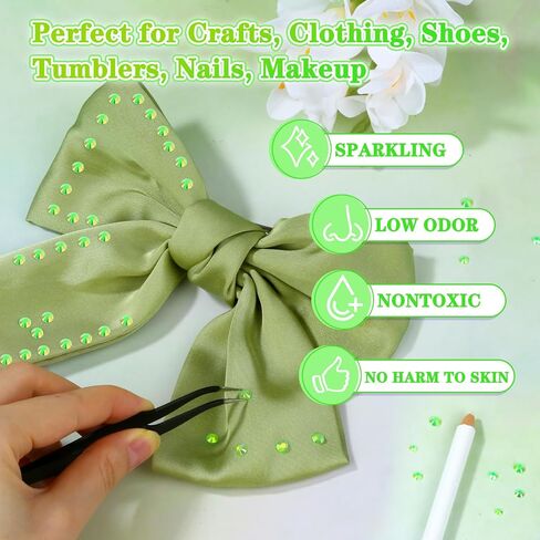 30000 قطعة من أحجار الراين للحرف اليدوية مع ملاقط وأقلام التقاط، 3 مم 4 مم 5 مم مجموعة أحجار الراين المسطحة غير الإصلاحية، أحجار الراين الأرجوانية AB للملابس والأحذية والأكواب والأظافر والمكياج in Kuwait