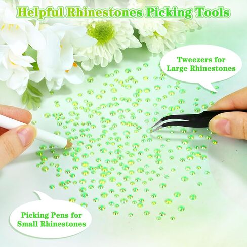 30000 قطعة من أحجار الراين للحرف اليدوية مع ملاقط وأقلام التقاط، 3 مم 4 مم 5 مم مجموعة أحجار الراين المسطحة غير الإصلاحية، أحجار الراين الأرجوانية AB للملابس والأحذية والأكواب والأظافر والمكياج in Kuwait