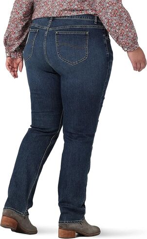 Riders by Lee Indigo Women's Plus Size Midrise Straight Leg Jean, Iron Blue, 18W in Saudi Arabia