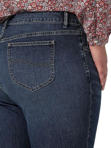Riders by Lee Indigo Women's Plus Size Midrise Straight Leg Jean, Iron Blue, 18W in Saudi Arabia