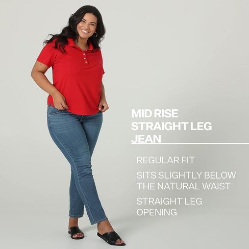 Riders by Lee Indigo Women's Plus Size Midrise Straight Leg Jean, Iron Blue, 18W in Saudi Arabia