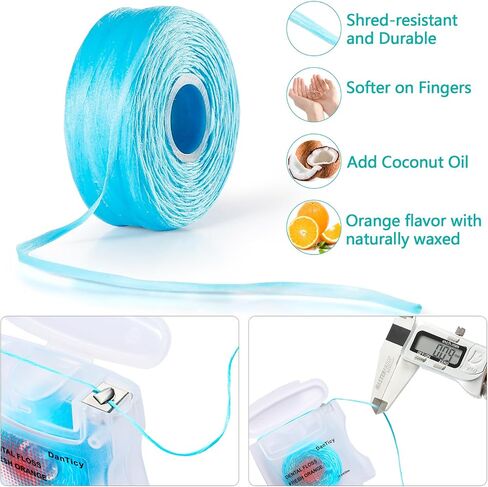 Coconut-Oil Infused Woven Dental Floss,Deep Clean Natural Vegetable Waxed Floss,Extra Wide Cleaning and Slides Smoothly & Easily,PFAS Free | Mint Flavored(33 Yds x 1 Unit) in Saudi Arabia