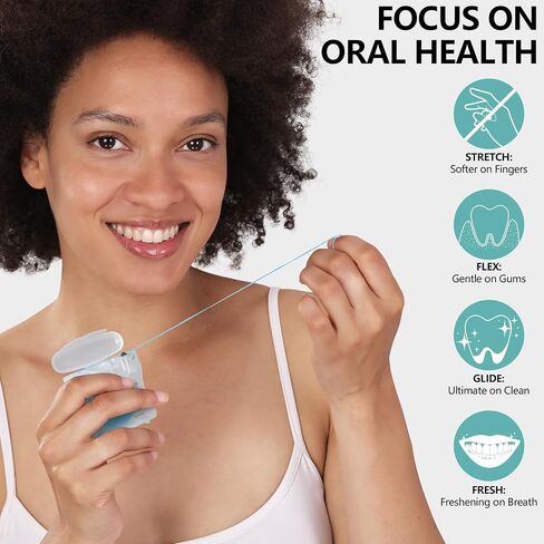 Coconut-Oil Infused Woven Dental Floss,Deep Clean Natural Vegetable Waxed Floss,Extra Wide Cleaning and Slides Smoothly & Easily,PFAS Free | Mint Flavored(33 Yds x 1 Unit) in Saudi Arabia