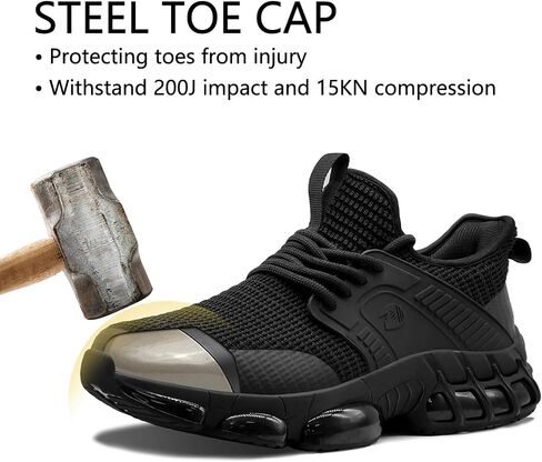 Slip On Steel Toe Shoes for Men Work Safety Sneakers Comfortable Indestructible Industrial Construction Footwear in Saudi Arabia