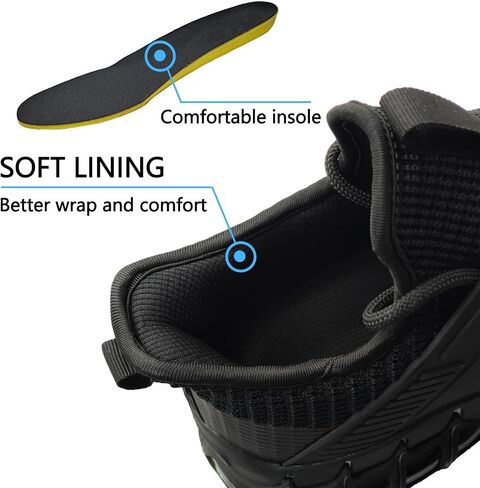 Slip On Steel Toe Shoes for Men Work Safety Sneakers Comfortable Indestructible Industrial Construction Footwear in Saudi Arabia