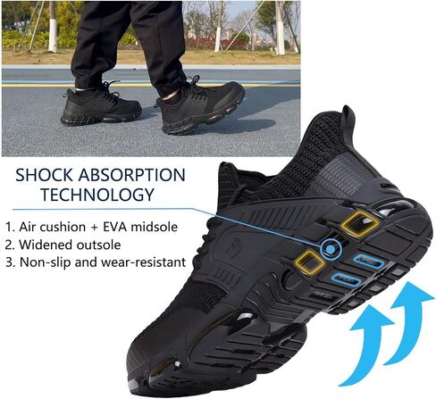 Slip On Steel Toe Shoes for Men Work Safety Sneakers Comfortable Indestructible Industrial Construction Footwear in Saudi Arabia