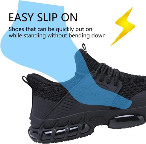 Slip On Steel Toe Shoes for Men Work Safety Sneakers Comfortable Indestructible Industrial Construction Footwear in Saudi Arabia