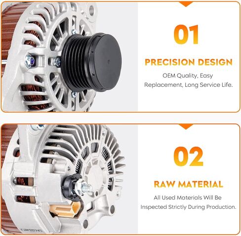 Alternator for 2007-2017 Jeep Compass Patriot, 2007-2010 Chrysler Sebring, 2011-2013 Chrysler Sebring, 2007-2012 Dodge Caliber, 2008-2013 Dodge Avenger, AMT0194 in Saudi Arabia