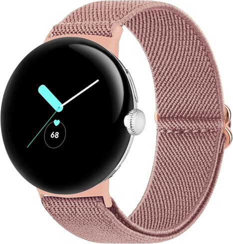 Stretchy Nylon Solo Loop Band Compatible with Google Pixel Watch Band for Women Men, Adjustable Soft Elastic Braided Straps Sport Replacement Wristbands for Google Pixel Watch Bands in Saudi Arabia