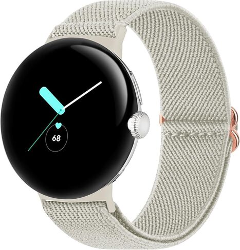 Stretchy Nylon Solo Loop Band Compatible with Google Pixel Watch Band for Women Men, Adjustable Soft Elastic Braided Straps Sport Replacement Wristbands for Google Pixel Watch Bands in Saudi Arabia