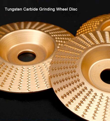 ASNOMY 4 قطع قرص عجلة طحن كربيد التنجستين، مجموعة أقراص نحت قرص تشكيل الخشب لطبق تشكيل عجلة طحن النجارة لطاحونة زاوية 4 بوصة أو 4-1/2 بوصة مع أربور 5/8 بوصة (ذهبي) in Kuwait