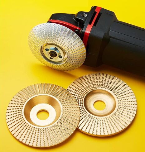 ASNOMY 4 قطع قرص عجلة طحن كربيد التنجستين، مجموعة أقراص نحت قرص تشكيل الخشب لطبق تشكيل عجلة طحن النجارة لطاحونة زاوية 4 بوصة أو 4-1/2 بوصة مع أربور 5/8 بوصة (ذهبي) in Kuwait